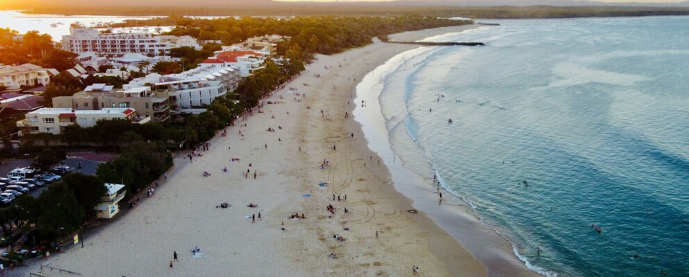 aerial shot noosa main beach