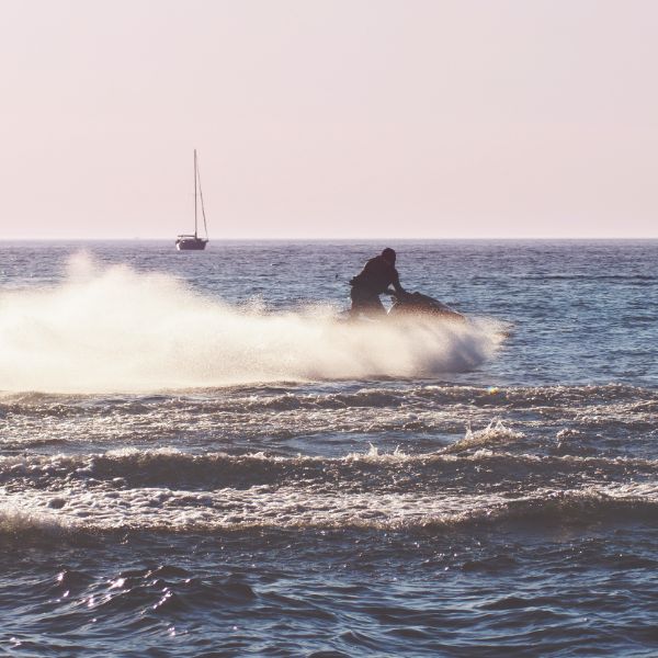 man jetskiing in noosa