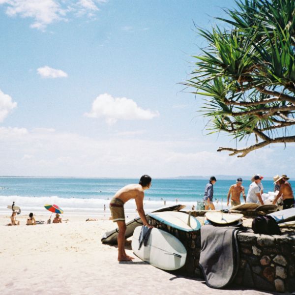 man by noosa beach