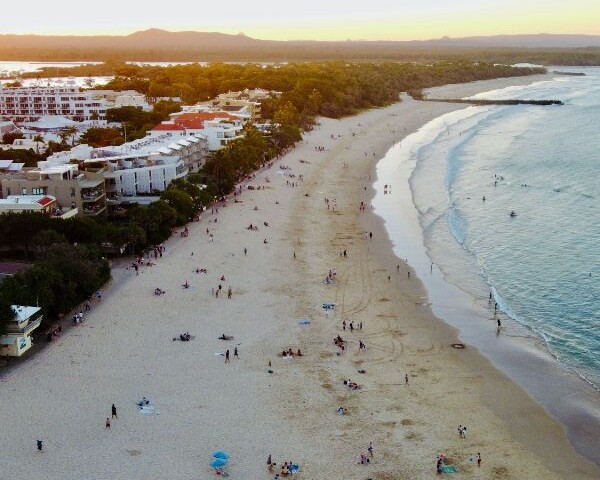 aerial shot noosa main beach