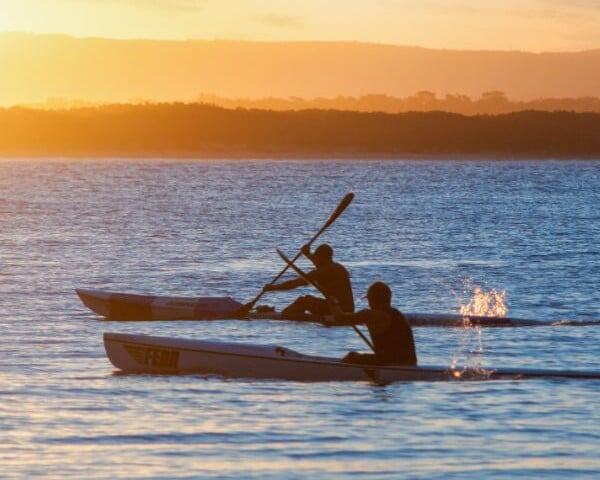 man in boat on noosa river