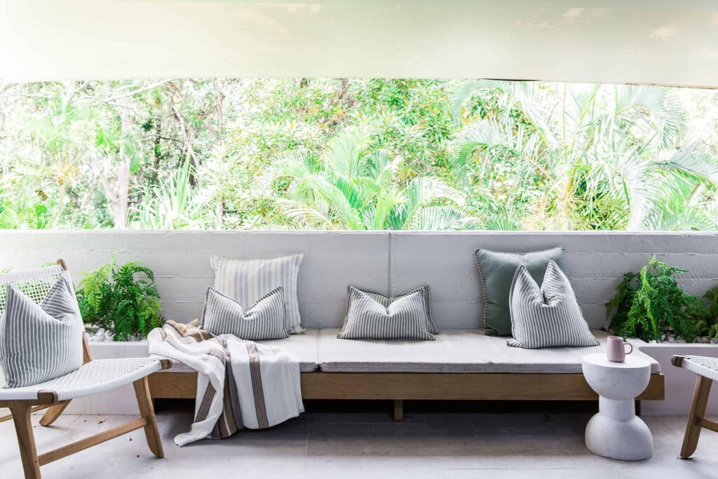 one of our romantic property outdoor seating in noosa