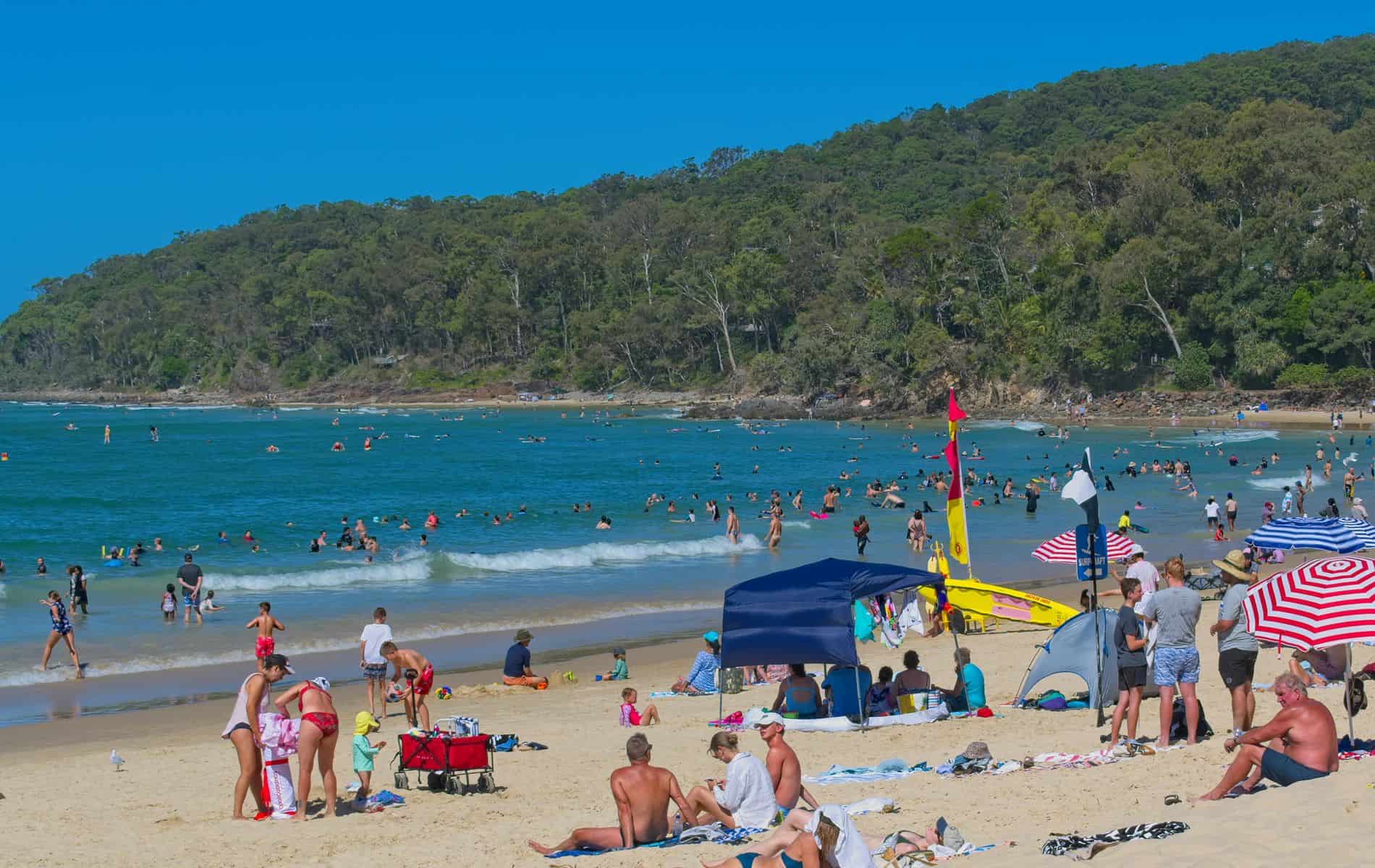 kids at noosa beaches during school holidays